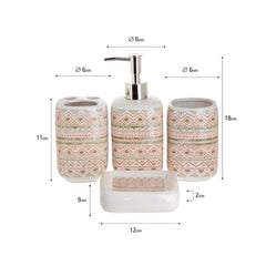 Set ceramic cu 4 piese pentru baie Inart, multicolor