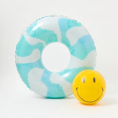 Set colac gonflabil cu minge 110x110x35 cm Sunnylife Smiley