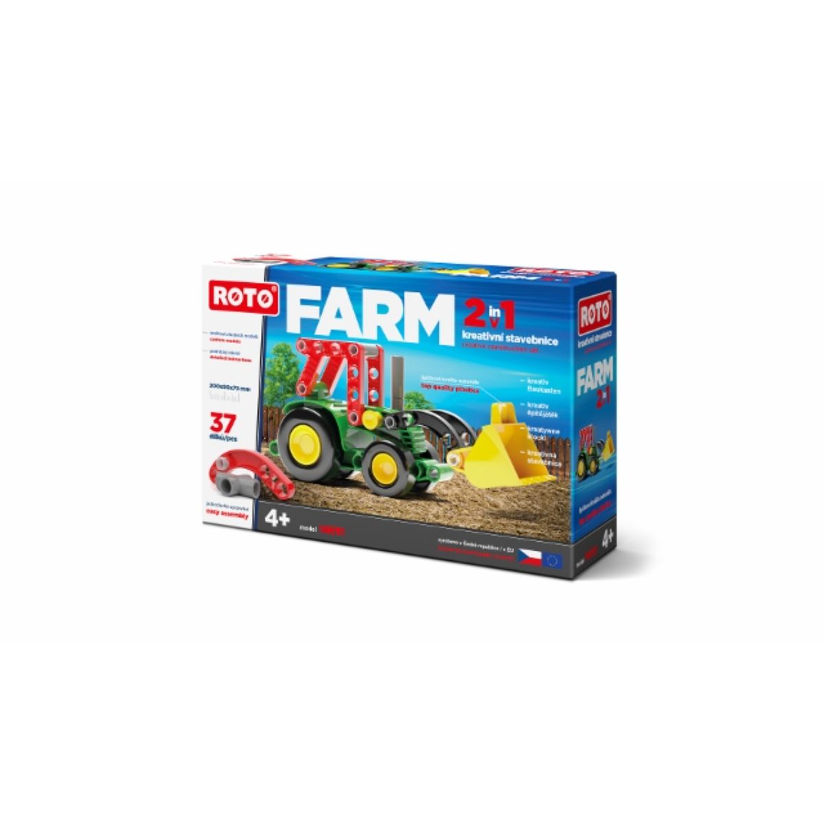 Set constructie Tractor 2 in 1 Roto Efko, 37 piese, 1, hectarul.ro