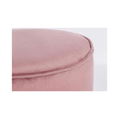 Set masuta de cafea si pouf roz pal/negru din otel, poliester si MDF, Ø 32/40 cm, Annika Bizzotto