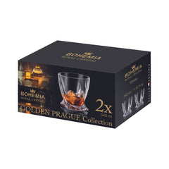 Set de 2 pahare pentru rom, transparent, din cristal de Bohemia, 340 ml, Grand 2For2