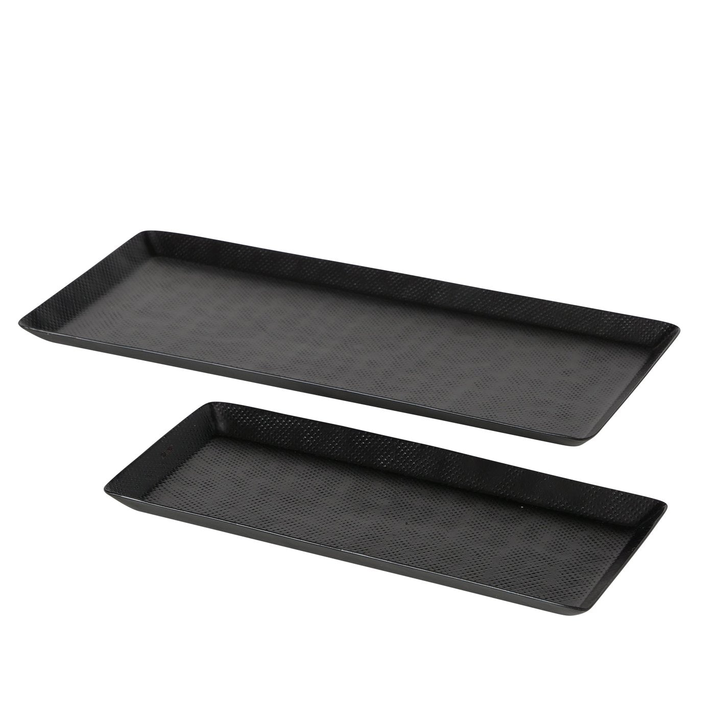 Set de 2 tavi de servire, negre, din aluminiu, Noorwijk Boltze, 1, hectarul.ro