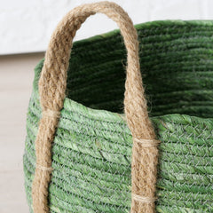 Set de 3 cosuri de depozitare verzi din iuta si fibre de porumb Takeo Boltze