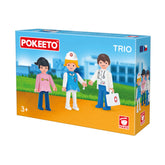 Hectarul - Set de 3 figurine cu accesorii echipa medicala Pokeeto