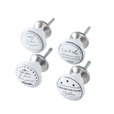 Hectarul - Set de 4 manere pentru mobila, albe, din ceramica, Beatrice Boltze