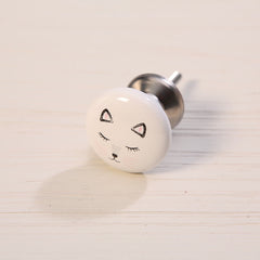 Set de 4 manere pentru mobila, albe, din portelan, Cool Boltze