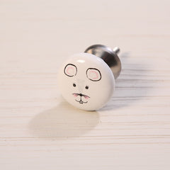 Set de 4 manere pentru mobila, albe, din portelan, Cool Boltze