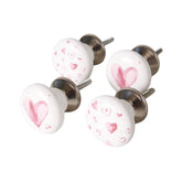 Hectarul - Set de 4 manere pentru mobila, albe, din portelan, Herzi Boltze