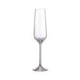 Hectarul - Set de 4 pahare pentru sampanie, transparent, din cristal de Bohemia, 210 ml, Globo