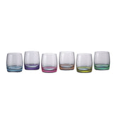 Hectarul - Set de 6 pahare pentru apa, multicolor, din cristal de Bohemia, 290 ml, Ideal Color OF