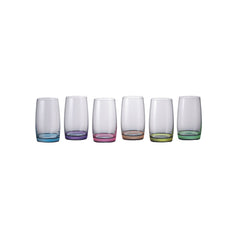 Set de 6 pahare pentru apa, multicolor, din cristal de Bohemia, 380 ml, Ideal Color HB