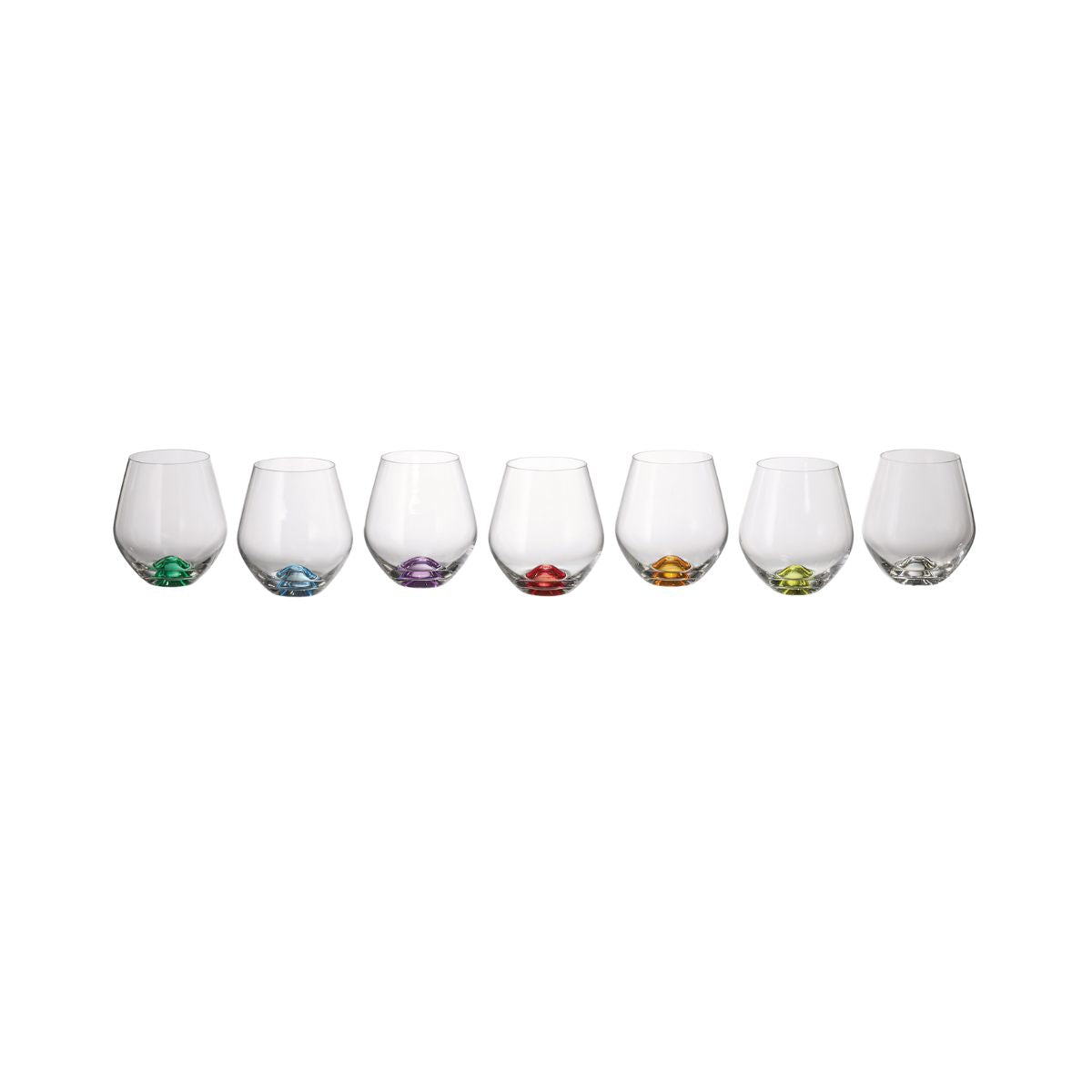 Set de 6 pahare pentru apa, multicolor, din cristal de Bohemia, 500 ml, Tori Color, 1, hectarul.ro