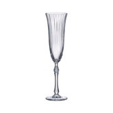 Hectarul - Set de 6 pahare pentru sampanie, transparent, din cristal de Bohemia, 190 ml, Waterfall