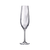Hectarul - Set de 6 pahare pentru sampanie, transparent, din cristal de Bohemia, 260 ml, Sarah Waterfall