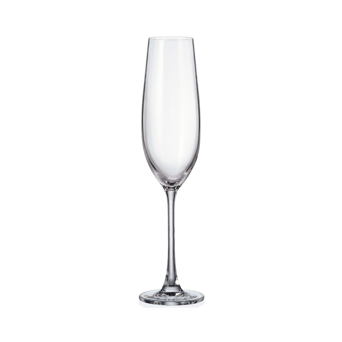 Set de 6 pahare pentru sampanie, transparent, din cristal de Bohemia, 260 ml, Verona Flute, 1, hectarul.ro