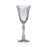 Hectarul - Set de 6 pahare pentru vin alb, transparent, din cristal de Bohemia, 250 ml, Waterfall