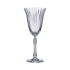 Set de 6 pahare pentru vin rosu, transparent, din cristal de Bohemia, 350 ml, Waterfall