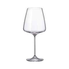 Set de 6 pahare pentru vin rosu, transparent, din cristal de Bohemia, 650 ml, Sora Red Wine