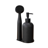 Hectarul - Set dispenser detergent si perie, din sticla si plastic, cu suport din polirasina, Piedo Wenko