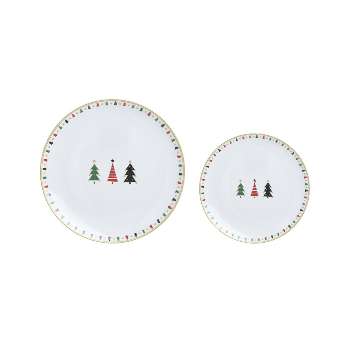 Set farfurii 6+1 piese Trees Φ20 + Φ26 cm Inart, 1, hectarul.ro