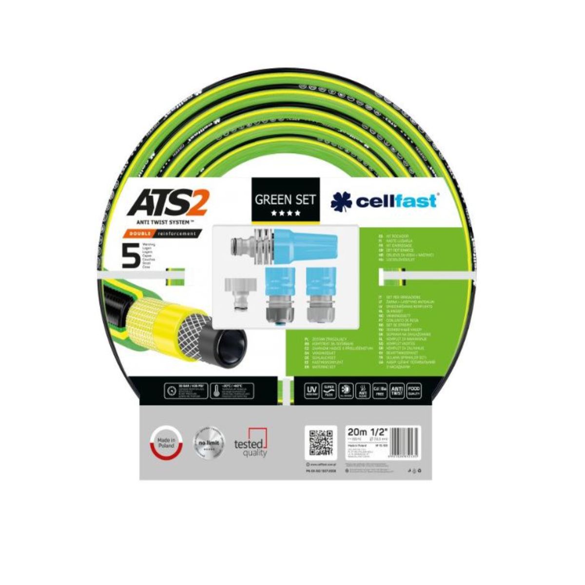 Set furtun armat Green ATS2 2 1/2'' 20m Cellfast, 1, hectarul.ro