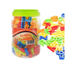 Set litere si cifre magnetice 78 piese, in cutie depozitare, WW 3035
