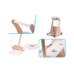 Set mare de curatenie din lemn, carucior si accesorii
