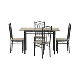 Hectarul - Set masa si scaune dining pentru 4 persoane , din metal si lemn, cu aspect de marmura, 120x68x75 cm, resp 34x40x90 cm