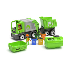 Set masina de gunoi cu 2 muncitori si accesorii MultiGo