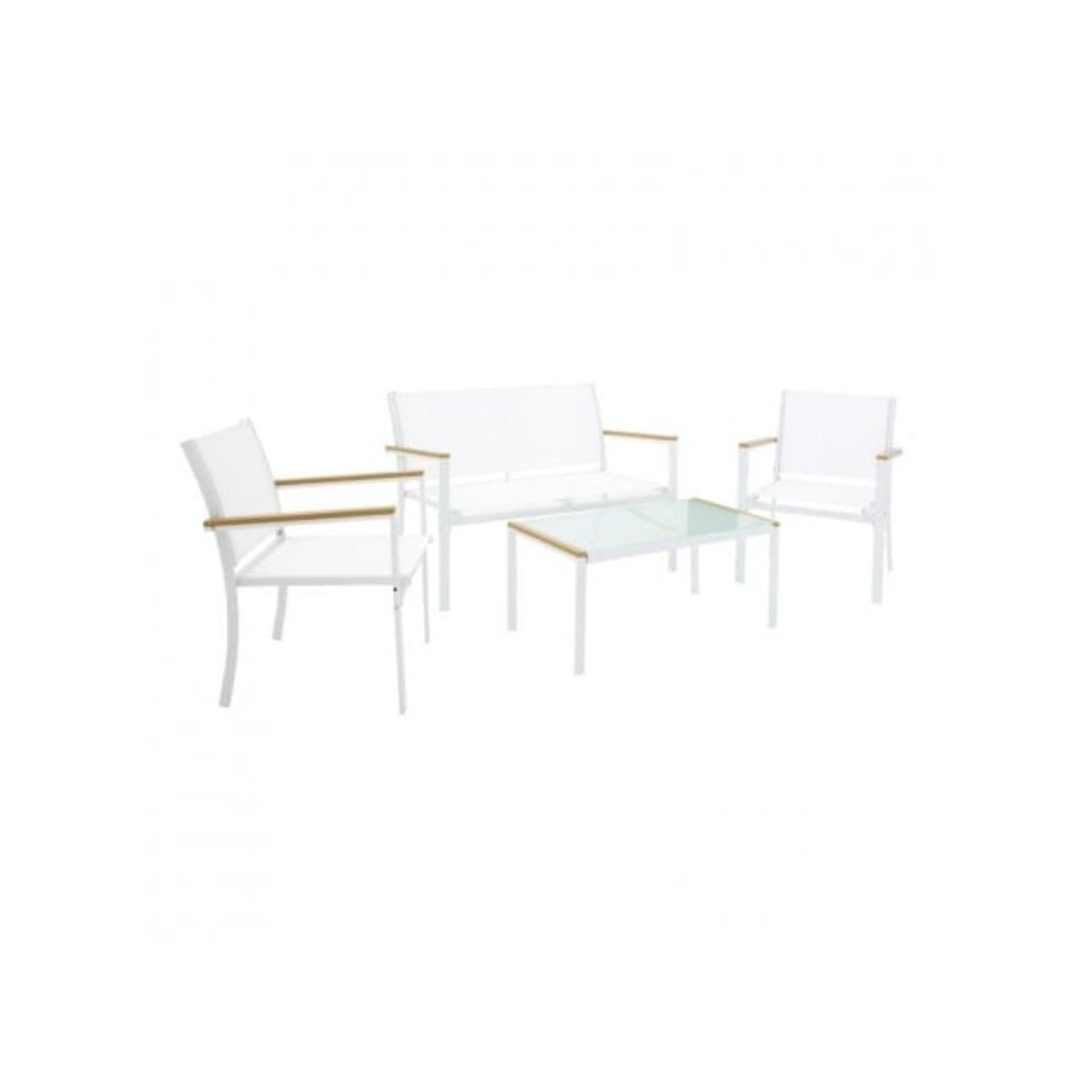 Set mobilier terasa/ gradina cu masa, canapea si scaune alb, 1, hectarul.ro