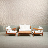 Hectarul - Set mobilier terasa/gradina Malibu 4 piese din lemn masiv de tec cu perne incluse