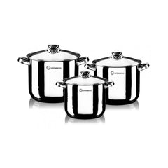 Set oale din inox cu capace din sticla , 6 piese , Grunberg GR1052