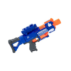 Set pistol de jucarie cilindric cu 20 de gloante albastre, 450 x 225 x 65mm