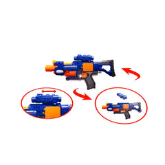 Set pistol de jucarie cilindric cu 20 de gloante albastre, 450 x 225 x 65mm