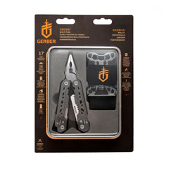 Set promotional in cutie metalica Gerber multitool Truss si portofel Barbill