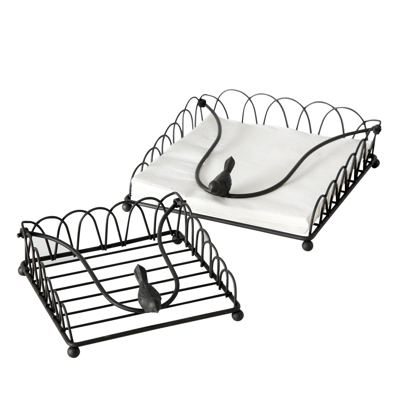 Set suporturi de servetele, 2 piese, negru, din fier, Ria Boltze, 1, hectarul.ro