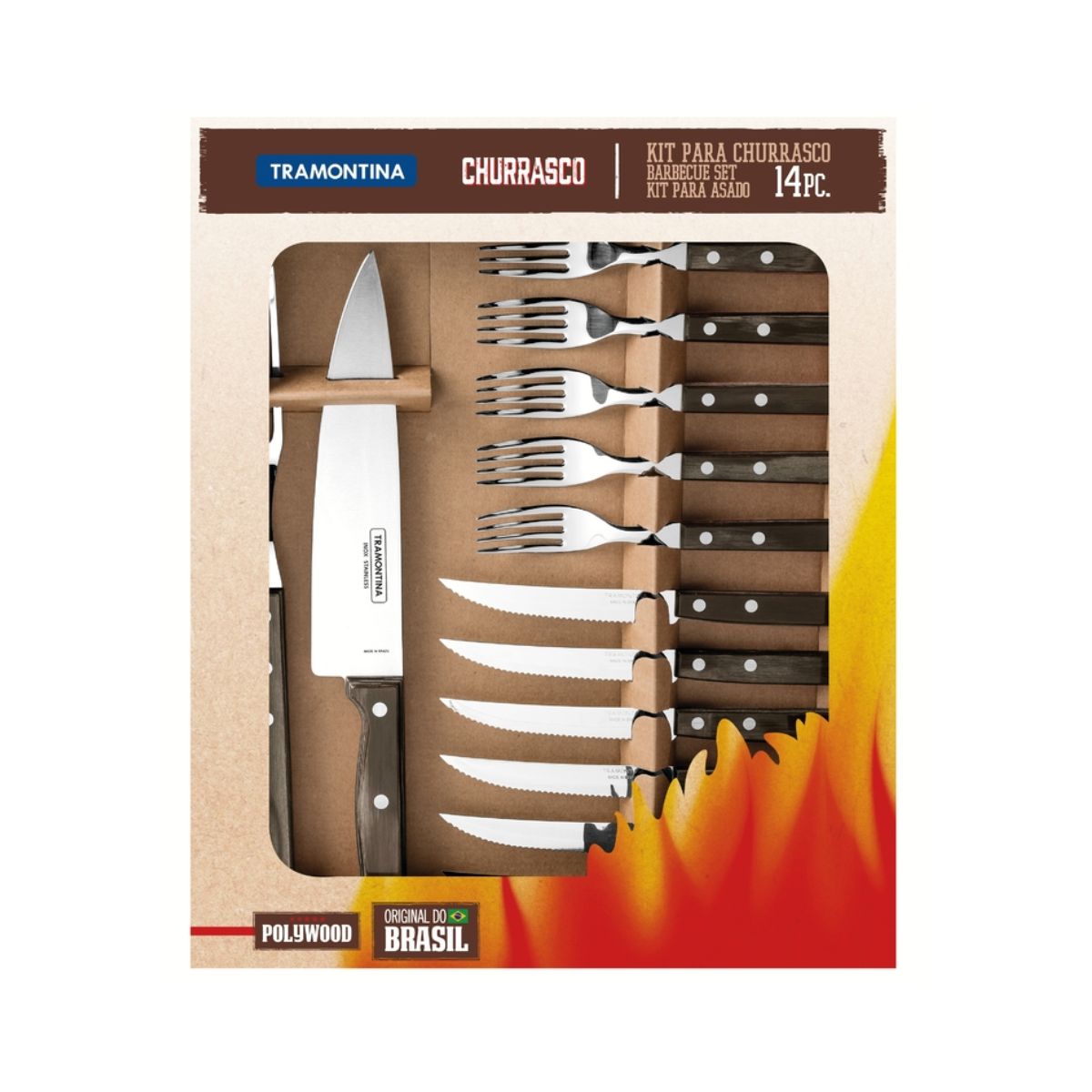 Set tacamuri 14 piese Steak-/Pizza Grill maro Tramontina, 1, hectarul.ro