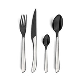 Hectarul - Set tacamuri 16 piese alb/negru Eclat Lumino Amefa