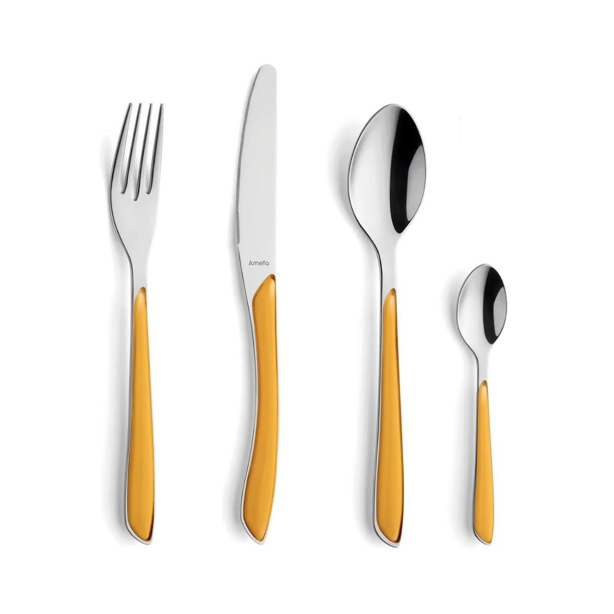 Set tacamuri 24 piese galben-mustar/argintiu Eclat Amefa, 1, hectarul.ro