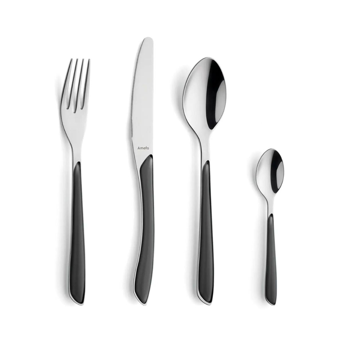 Set tacamuri 24 piese gri-ardezie/argintiu Eclat Amefa, 1, hectarul.ro