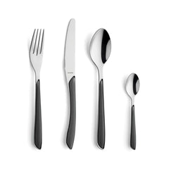 Set tacamuri 24 piese gri-ardezie/argintiu Eclat Amefa