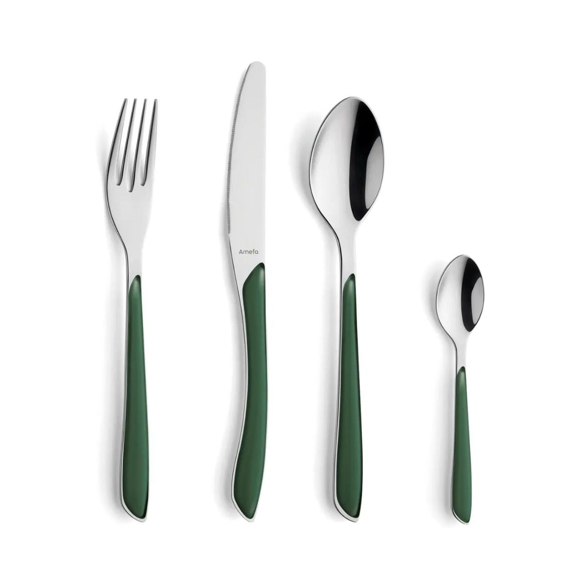 Set tacamuri 24 piese verde-padure/argintiu Eclat Amefa, 1, hectarul.ro