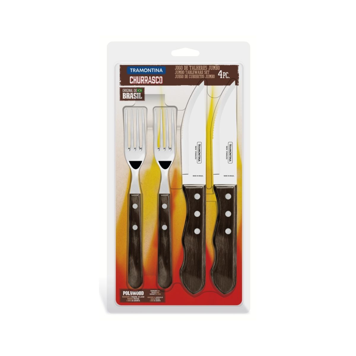 Set tacamuri 4 piese Jumbo Steak maro Tramontina, 1, hectarul.ro