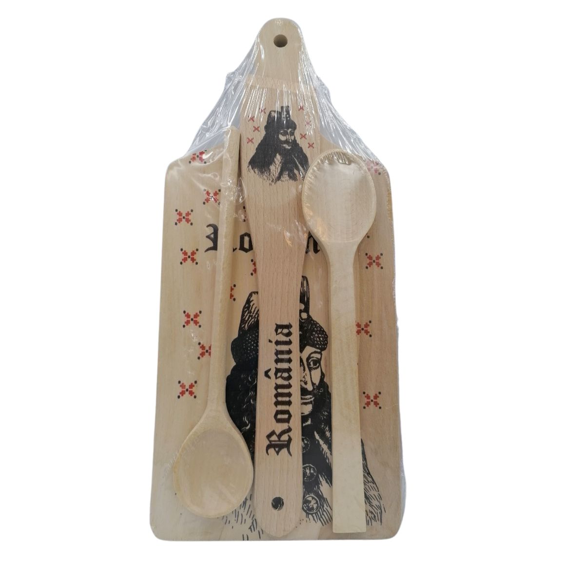 Set tocator din lemn pictat cu ustensile DRACULA, 1, hectarul.ro