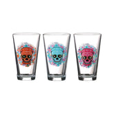 Hectarul - Set trei pahare transparente din sticla 32,0 cl Mexican Skull Urban Living