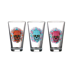 Set trei pahare transparente din sticla 32,0 cl Mexican Skull Urban Living