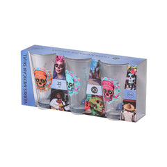 Set trei pahare transparente din sticla 32,0 cl Mexican Skull Urban Living