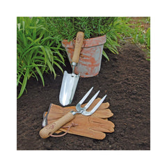 Set unelte pentru gradinarit din inox, lemn de frasin si piele Garden S Esschert Design