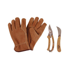 Set unelte pentru gradinarit din inox, lemn de frasin si piele Pruning Esschert Design