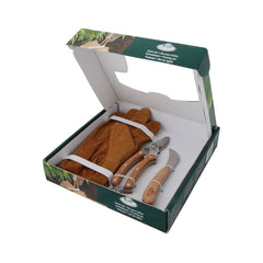 Set unelte pentru gradinarit din inox, lemn de frasin si piele Pruning Esschert Design
